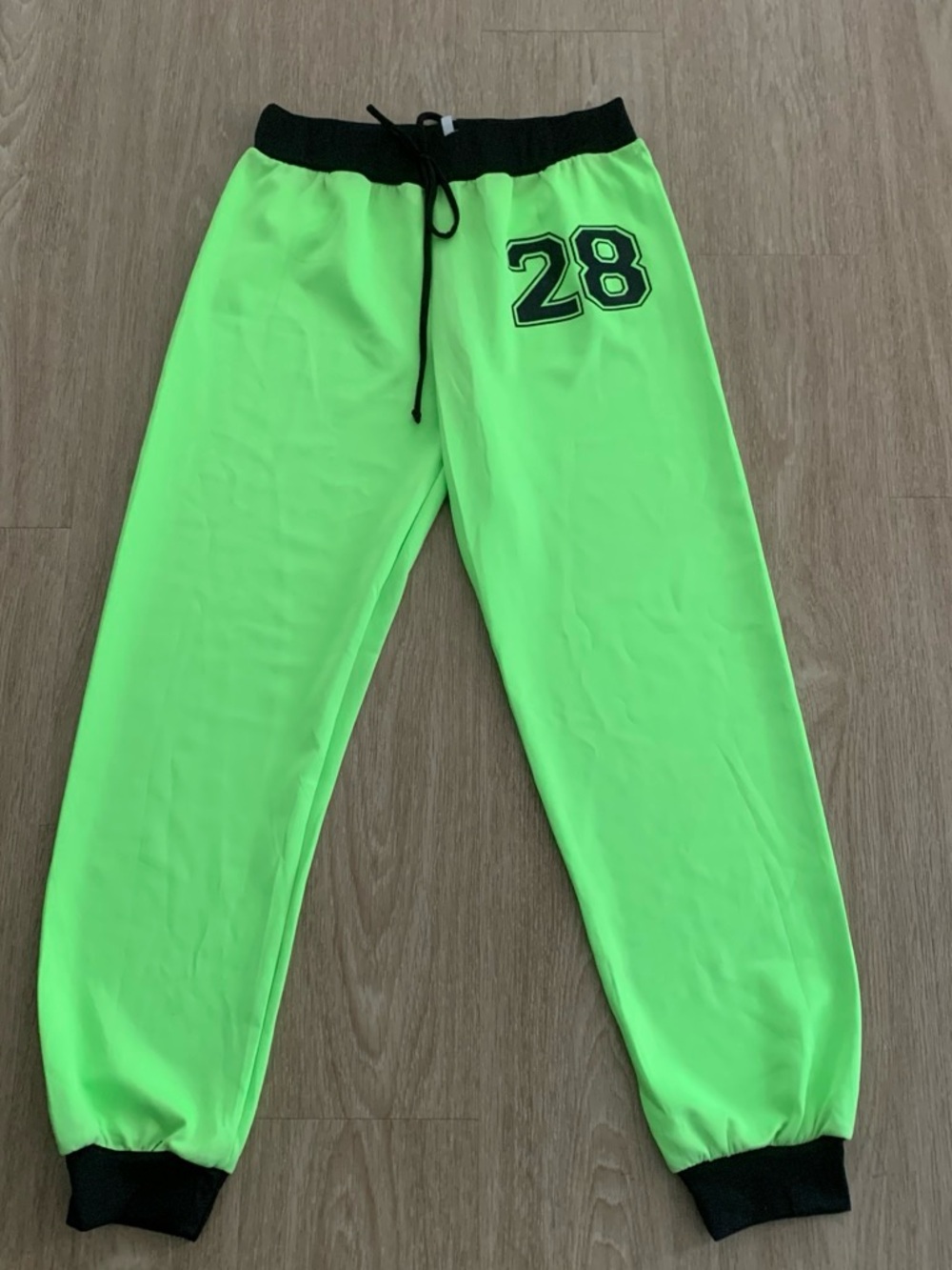 Cemi Ceri Neon Green Women's Jogger Track Pants with Black Waistband